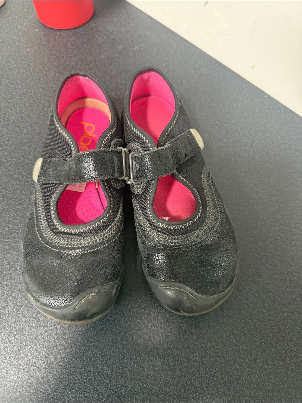 PLAE Girls Black Shoes with Pink Liner